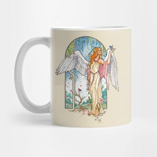 Angel of Spring Mucha Inspired Art Nouveau Angels of the Seasons Series Mug